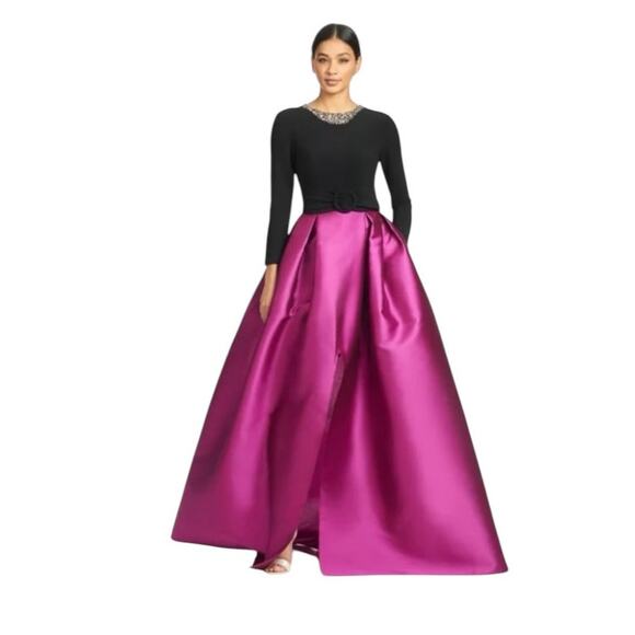 Sachin + Babi NWT Size 6 Black Magenata Silk Blend Desdemona Evening Ball Gown - Picture 1 of 8